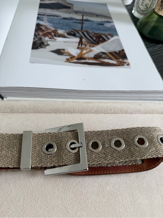 Dolce & Gabbana Canvas Leather Belt Women’s Size 40 Beige Brown main image 5